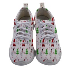 Santa Claus Snowman Christmas Athletic Shoes by artworkshop