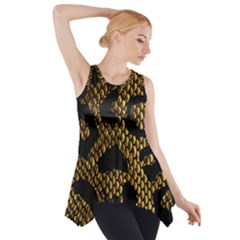 Metallic Snake Skin Pattern Side Drop Tank Tunic