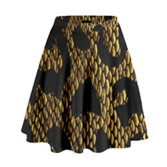 Metallic Snake Skin Pattern High Waist Skirt