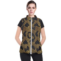 Metallic Snake Skin Pattern Women s Puffer Vest