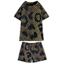 Metallic Snake Skin Pattern Kids  Swim Tee and Shorts Set View1