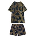 Metallic Snake Skin Pattern Kids  Swim Tee and Shorts Set View2