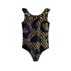 Metallic Snake Skin Pattern Kids  Frill Swimsuit