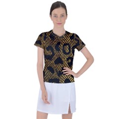 Metallic Snake Skin Pattern Women s Sports Top