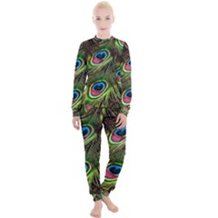 Peacock Feathers Color Plumage Women s Lounge Set