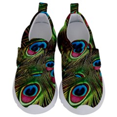 Peacock Feathers Color Plumage Kids  Velcro No Lace Shoes by Celenk