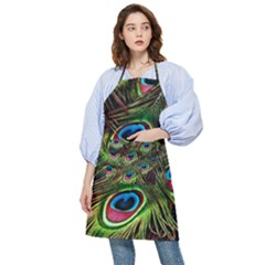 Peacock Feathers Color Plumage Pocket Apron by Celenk