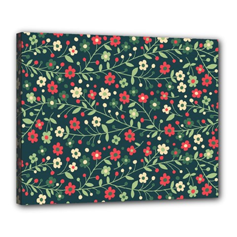 Flowering Branches Seamless Pattern Canvas 20  X 16  (stretched)