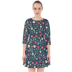 Flowering Branches Seamless Pattern Smock Dress by Zezheshop