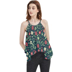 Flowering Branches Seamless Pattern Flowy Camisole Tank Top by Zezheshop