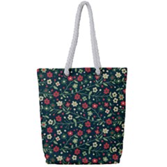 Flowering Branches Seamless Pattern Full Print Rope Handle Tote (small) by Zezheshop