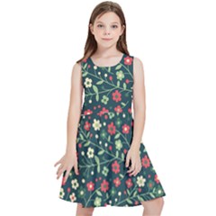 Flowering Branches Seamless Pattern Kids  Skater Dress