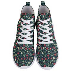 Flowering Branches Seamless Pattern Men s Lightweight High Top Sneakers