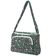 Flowering Branches Seamless Pattern Front Pocket Crossbody Bag by Zezheshop