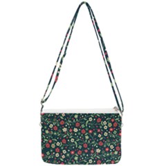 Flowering Branches Seamless Pattern Double Gusset Crossbody Bag by Zezheshop