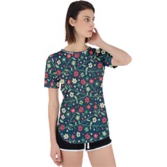 Flowering Branches Seamless Pattern Perpetual Short Sleeve T-shirt