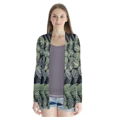 Leaves Foliage Botany Plant Drape Collar Cardigan by Ravend