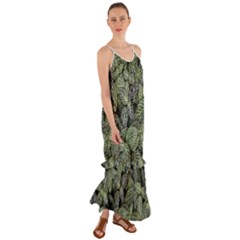 Leaves Foliage Botany Plant Cami Maxi Ruffle Chiffon Dress by Ravend