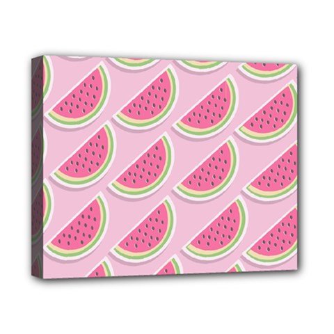 Pink Melon Wayermelon Pattern Food Fruit Melon Canvas 10  X 8  (stretched)