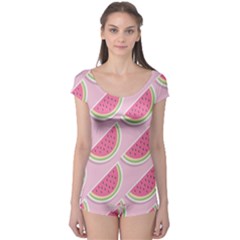 Pink Melon Wayermelon Pattern Food Fruit Melon Boyleg Leotard 