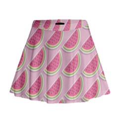 Pink Melon Wayermelon Pattern Food Fruit Melon Mini Flare Skirt by Ravend