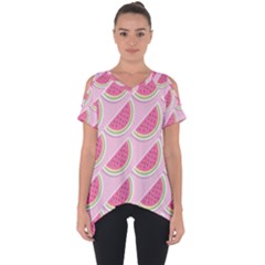 Pink Melon Wayermelon Pattern Food Fruit Melon Cut Out Side Drop Tee