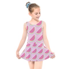 Pink Melon Wayermelon Pattern Food Fruit Melon Kids  Skater Dress Swimsuit