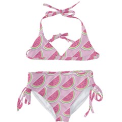 Pink Melon Wayermelon Pattern Food Fruit Melon Kids  Classic Bikini Set by Ravend