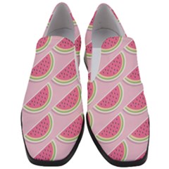 Pink Melon Wayermelon Pattern Food Fruit Melon Women Slip On Heel Loafers