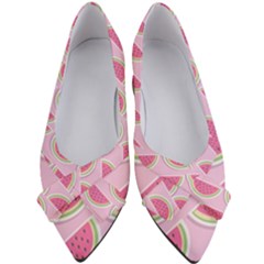 Pink Melon Wayermelon Pattern Food Fruit Melon Women s Bow Heels by Ravend