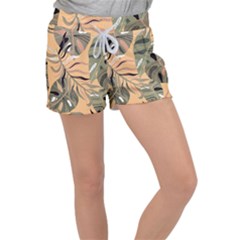 Leaves Monstera Picture Print Pattern Velour Lounge Shorts