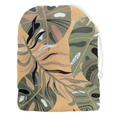 Leaves Monstera Picture Print Pattern Drawstring Pouch (3xl) by Ravend