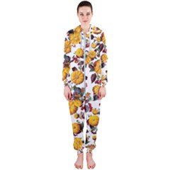 Pumpkin Fruit Flower Pattern Hooded Jumpsuit (ladies)