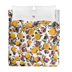 Pumpkin Fruit Flower Pattern Duvet Cover Double Side (full/ Double Size) by Ravend