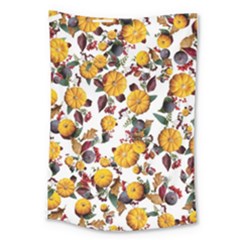 Pumpkin Fruit Flower Pattern Large Tapestry