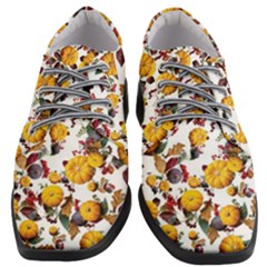 Pumpkin Fruit Flower Pattern Women Heeled Oxford Shoes