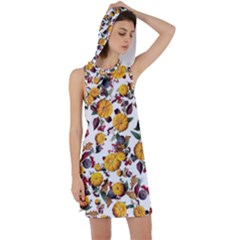 Pumpkin Fruit Flower Pattern Racer Back Hoodie Dress by Ravend