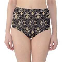 Vintage Batik Art Architecture Pattern Classic High-waist Bikini Bottoms