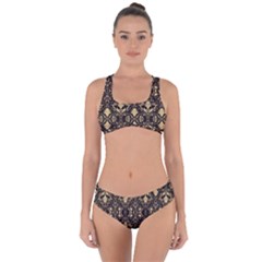 Vintage Batik Art Architecture Pattern Criss Cross Bikini Set