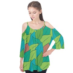 Leaves Pattern Autumn Background Flutter Tees