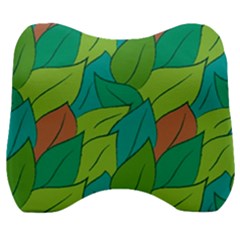 Leaves Pattern Autumn Background Velour Head Support Cushion by Ravend