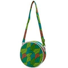 Leaves Pattern Autumn Background Crossbody Circle Bag