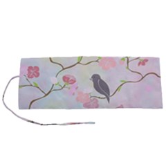 Bird Blossom Seamless Pattern Roll Up Canvas Pencil Holder (s) by Ravend