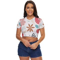 Nature Flora Background Wallpaper Side Button Cropped Tee by Ravend