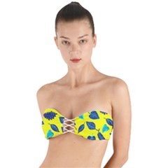 Sheets Pattern Picture Detail Twist Bandeau Bikini Top