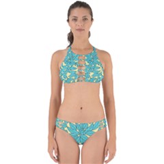 Illustration Sheets Dry Leaves Print Pattern Perfectly Cut Out Bikini Set