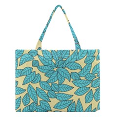 Illustration Sheets Dry Leaves Print Pattern Medium Tote Bag