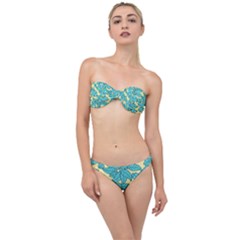 Illustration Sheets Dry Leaves Print Pattern Classic Bandeau Bikini Set