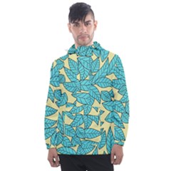 Illustration Sheets Dry Leaves Print Pattern Men s Front Pocket Pullover Windbreaker