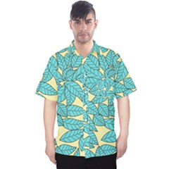 Illustration Sheets Dry Leaves Print Pattern Men s Hawaii Shirt